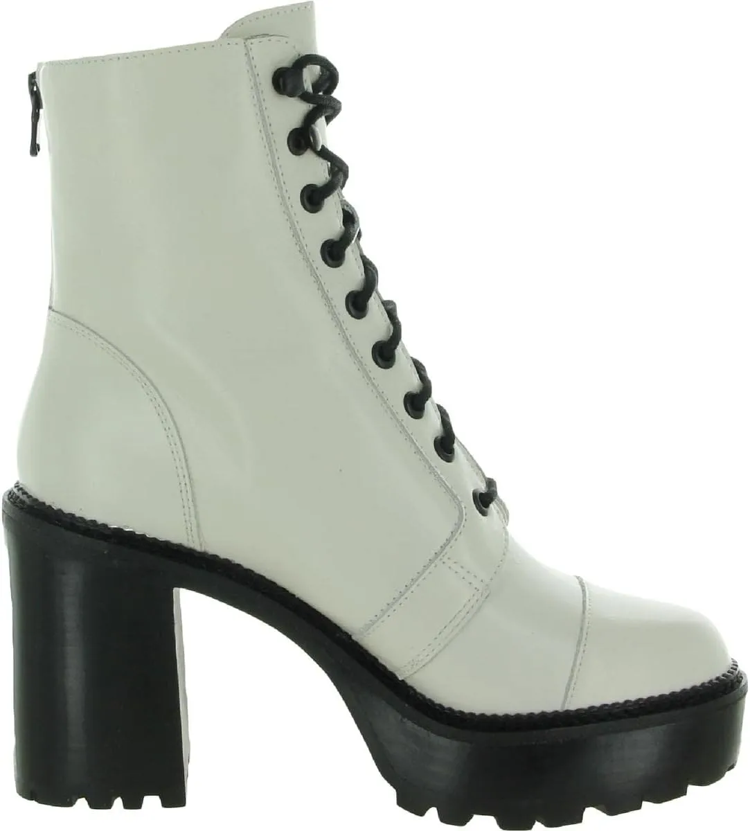 Steve Madden Womens Core Leather Platform Combat & Lace-up Boots