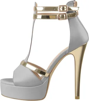 Stiletto High Heel Platform Peep Open Toe Ankle Strap Sandals