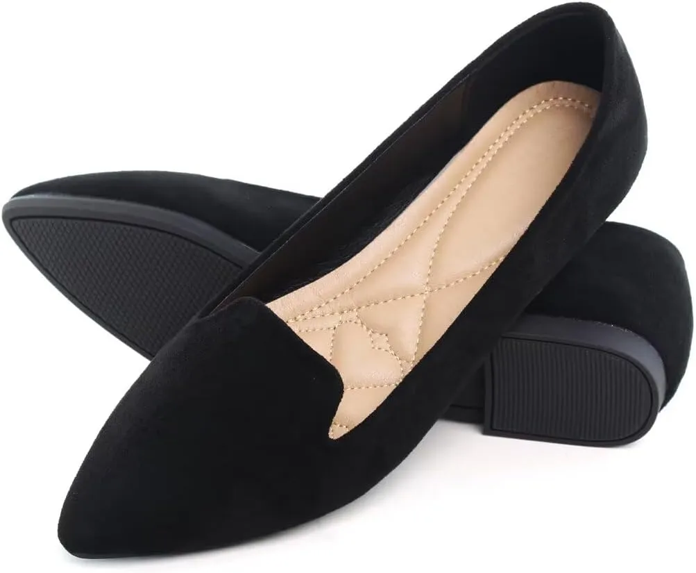 Stunner Women Cute Slip-On Ballet Shoes Soft Solid Classic Pointed Toe Flats