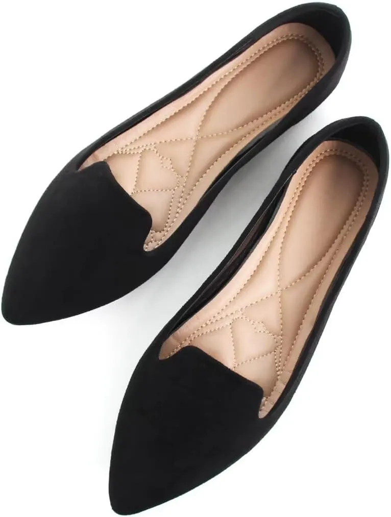 Stunner Women Cute Slip-On Ballet Shoes Soft Solid Classic Pointed Toe Flats