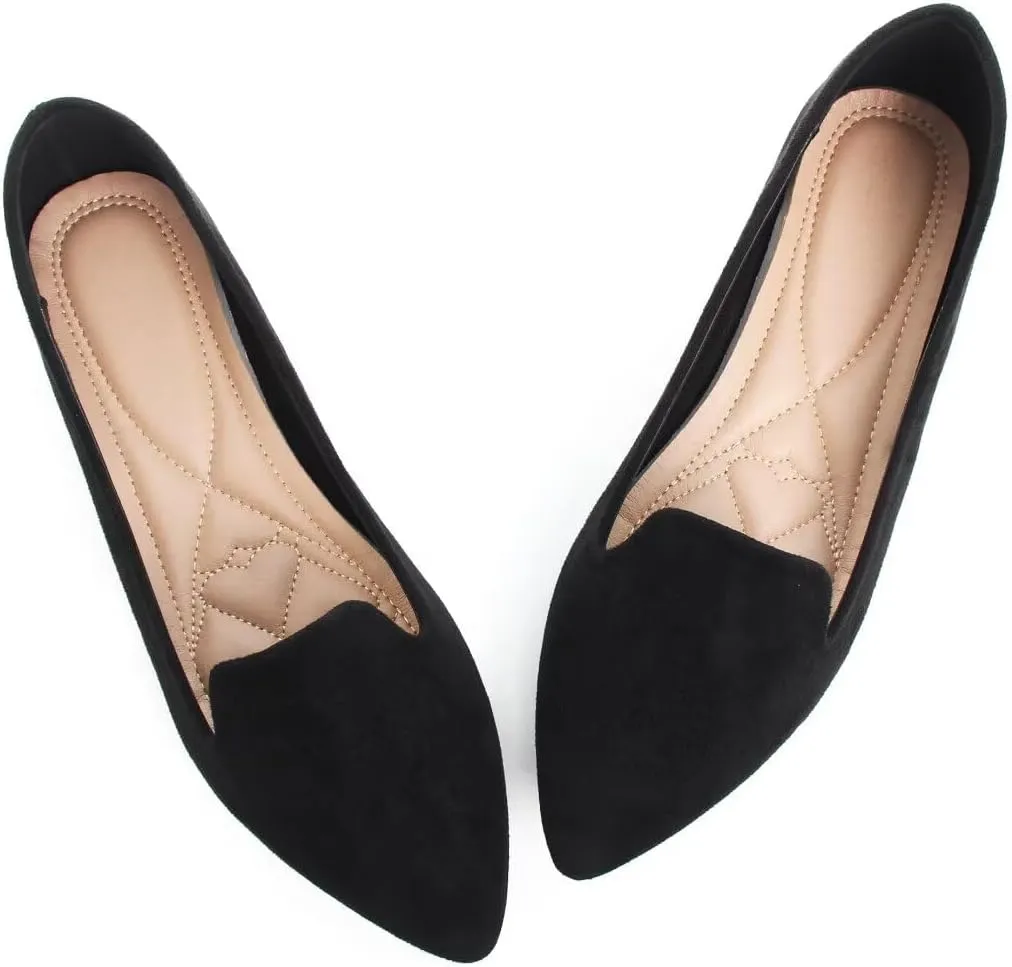 Stunner Women Cute Slip-On Ballet Shoes Soft Solid Classic Pointed Toe Flats