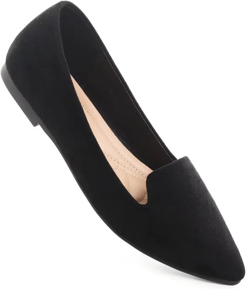 Stunner Women Cute Slip-On Ballet Shoes Soft Solid Classic Pointed Toe Flats