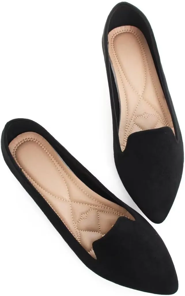 Stunner Women Cute Slip-On Ballet Shoes Soft Solid Classic Pointed Toe Flats