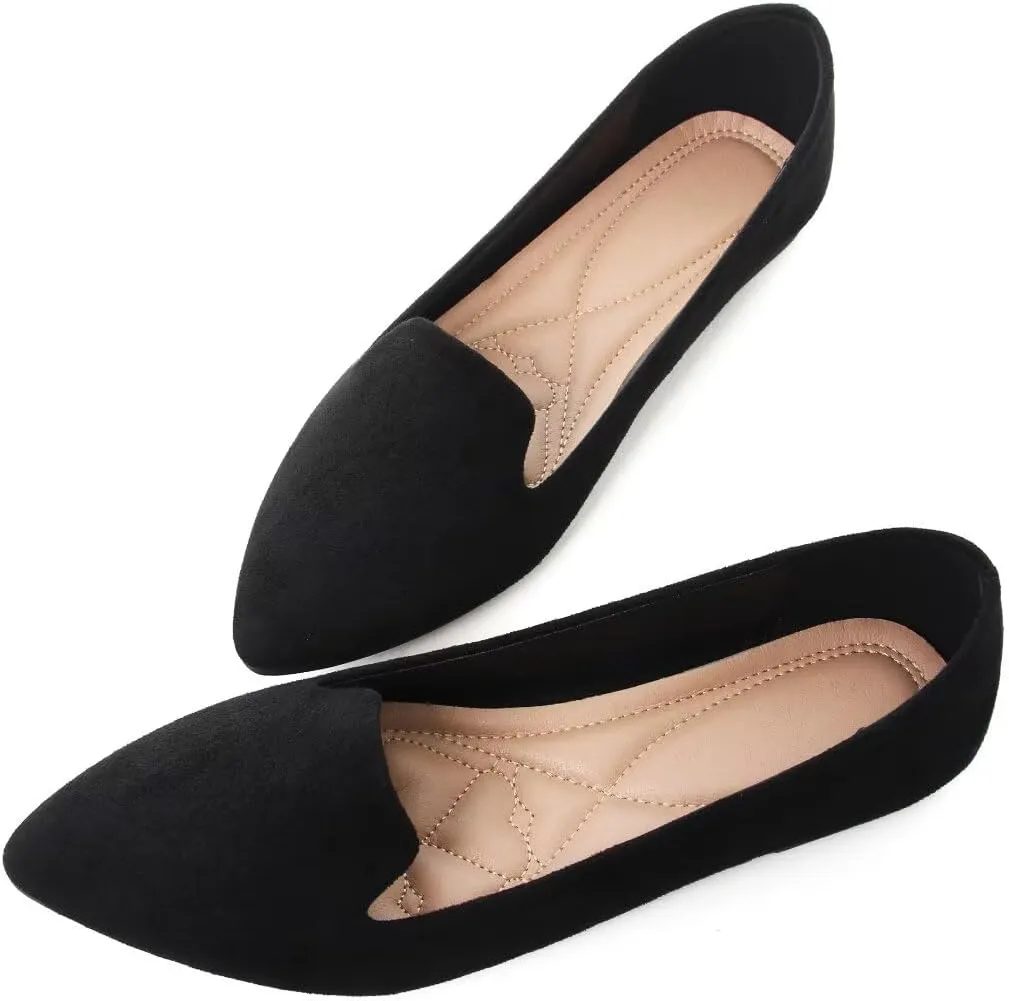 Stunner Women Cute Slip-On Ballet Shoes Soft Solid Classic Pointed Toe Flats