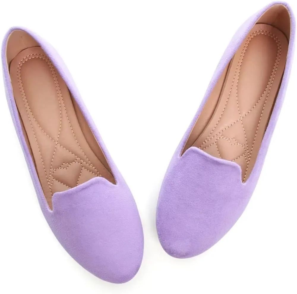 Stunner Women's Flats Classic Candy Colored Cute Slip On Ballet Shoes Soft Solid Dress Flat Shoes