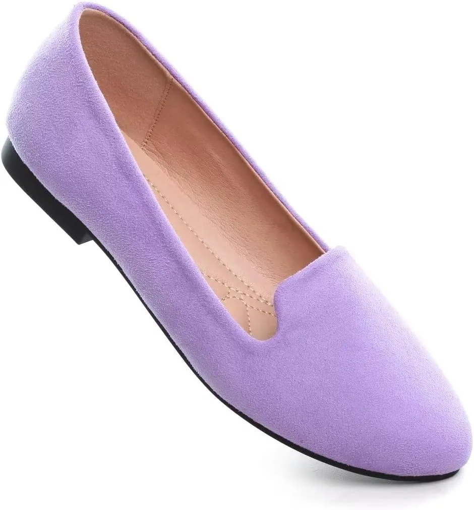 Stunner Women's Flats Classic Candy Colored Cute Slip On Ballet Shoes Soft Solid Dress Flat Shoes