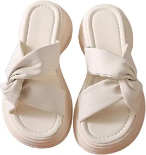 SweatyRocks Women's Criss Cross Strap Slide Sandals Open Toe Dressy Platform Sandals