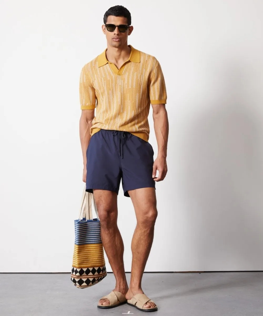 Textured Silk-Cotton Montauk Sweater Polo