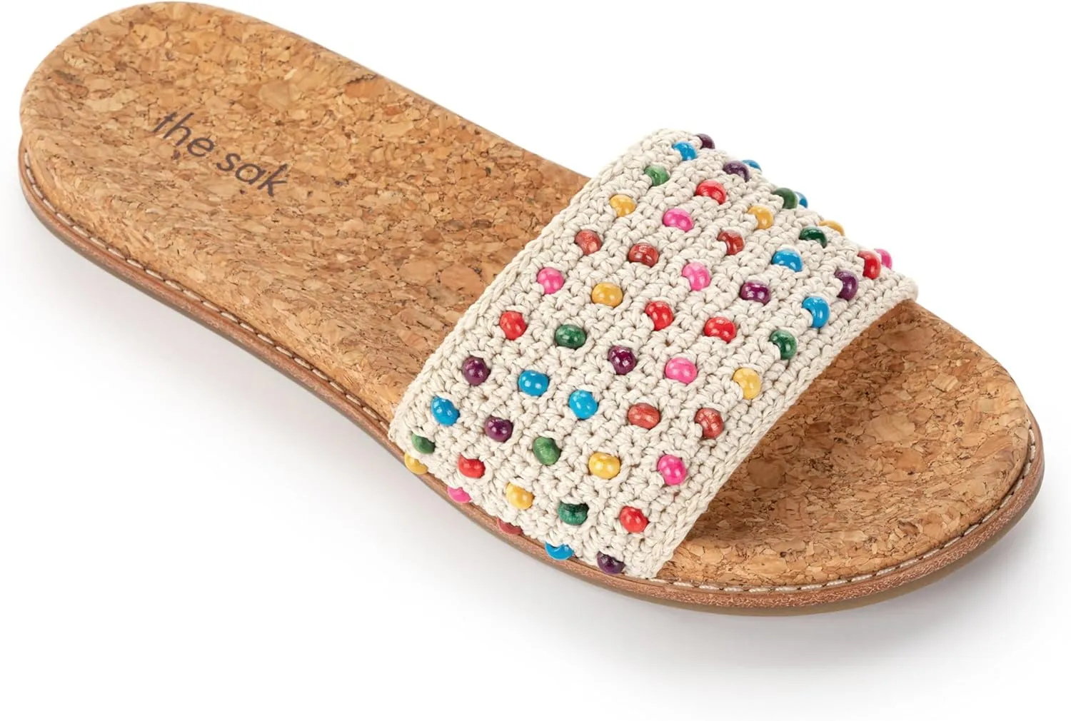 The Sak Women's Mendocino Slide Crochet, Slip On Sandals, Summer Open Toe Shoes