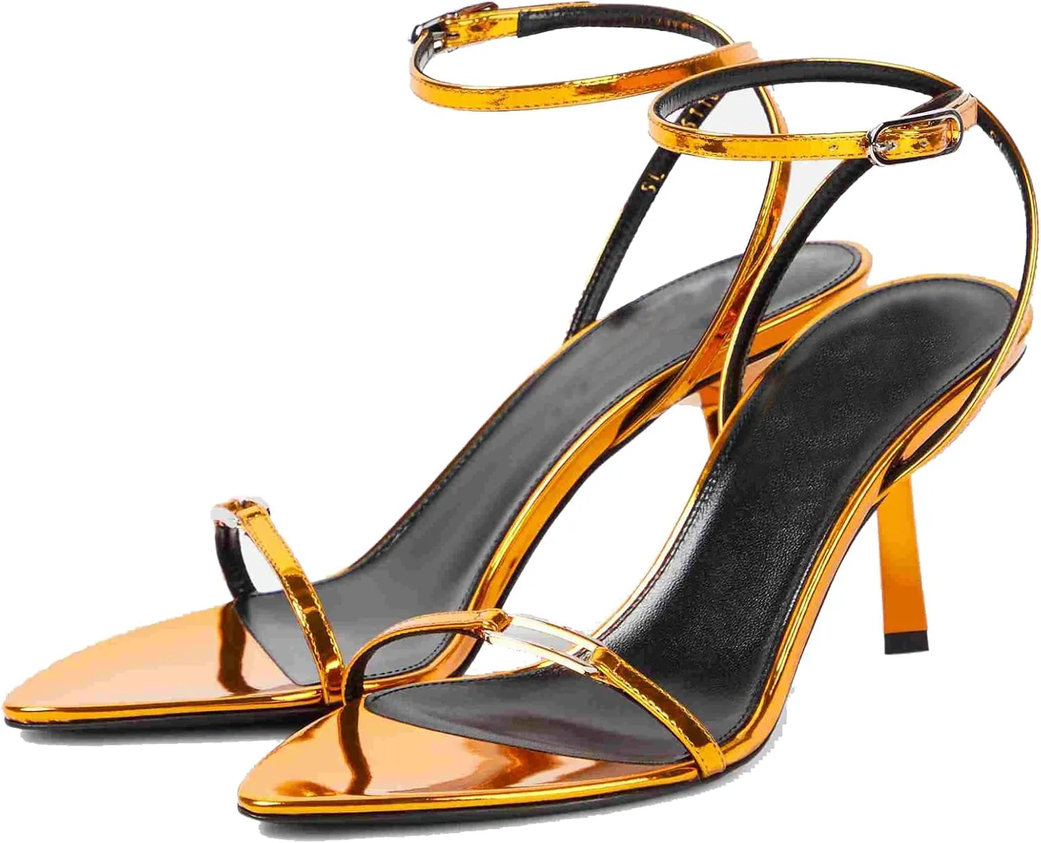 THESHY Womens Sandals Pointed Open Toe Stiletto High Heels Strappy Ankle Strap Metal Buckle Sandals Sexy Dress Sandals for Women