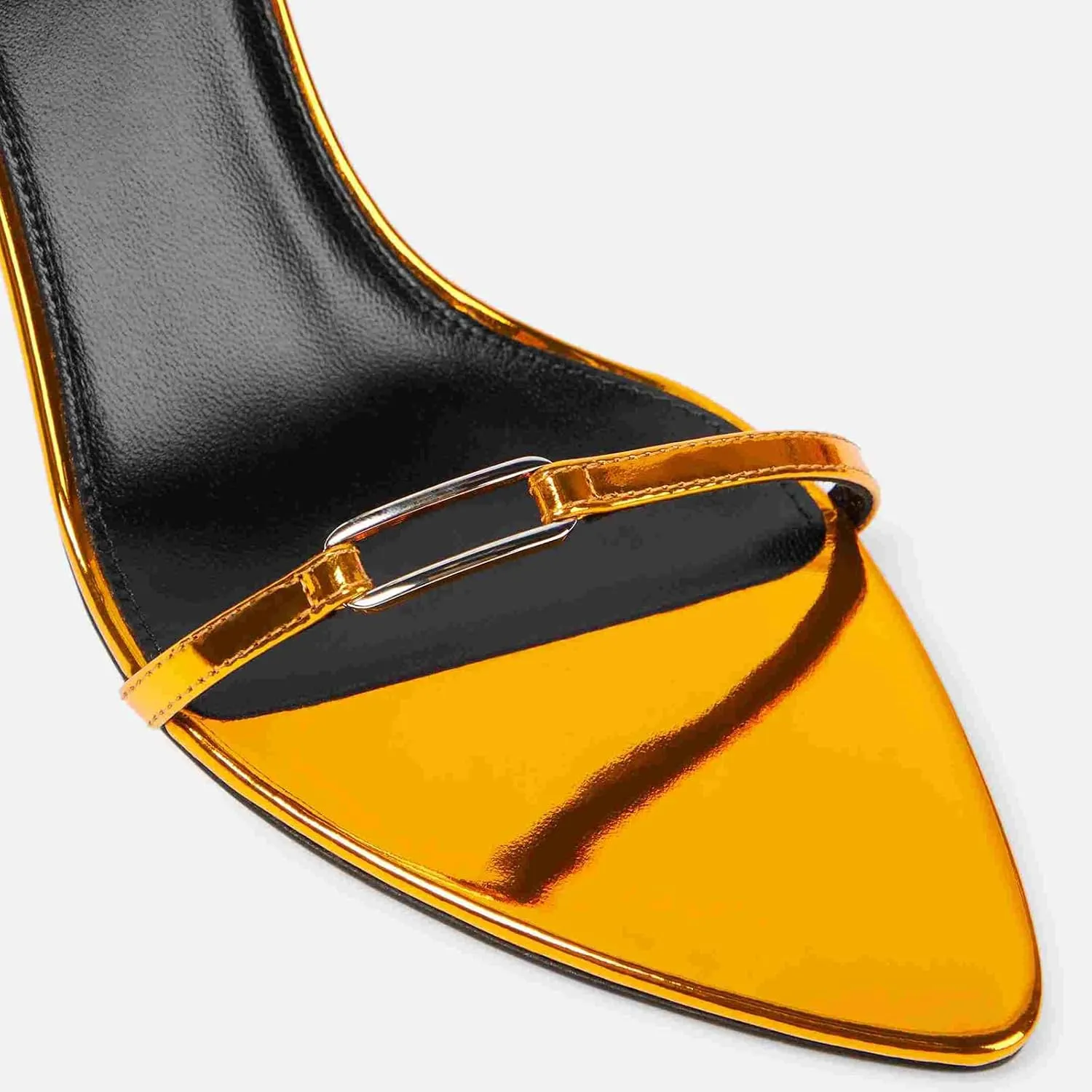 THESHY Womens Sandals Pointed Open Toe Stiletto High Heels Strappy Ankle Strap Metal Buckle Sandals Sexy Dress Sandals for Women