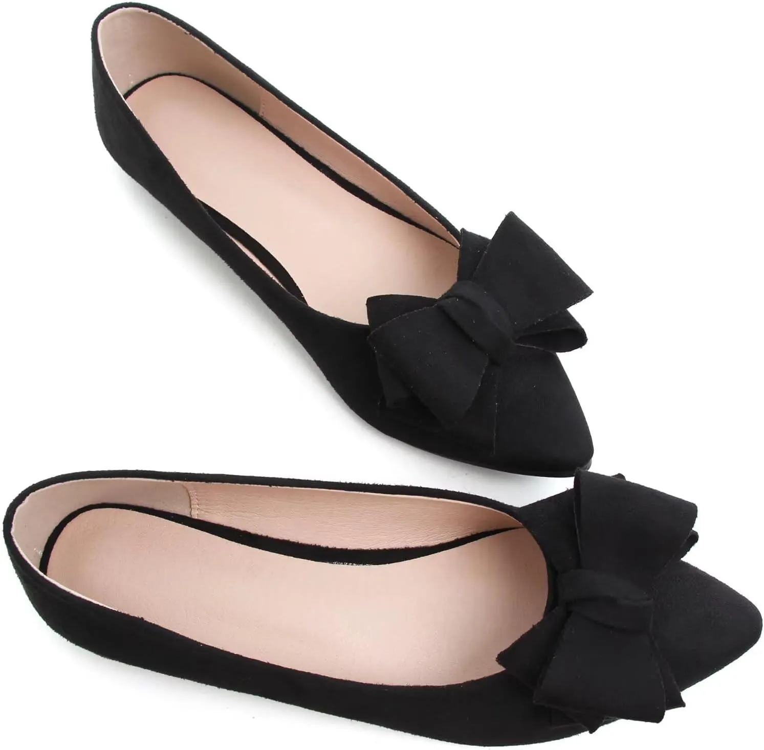 TN TANGNEST Women Cute Bowknot Flats Soft Slip On Flats Comfort Pointed Toe Casual Dress Flat Shoes