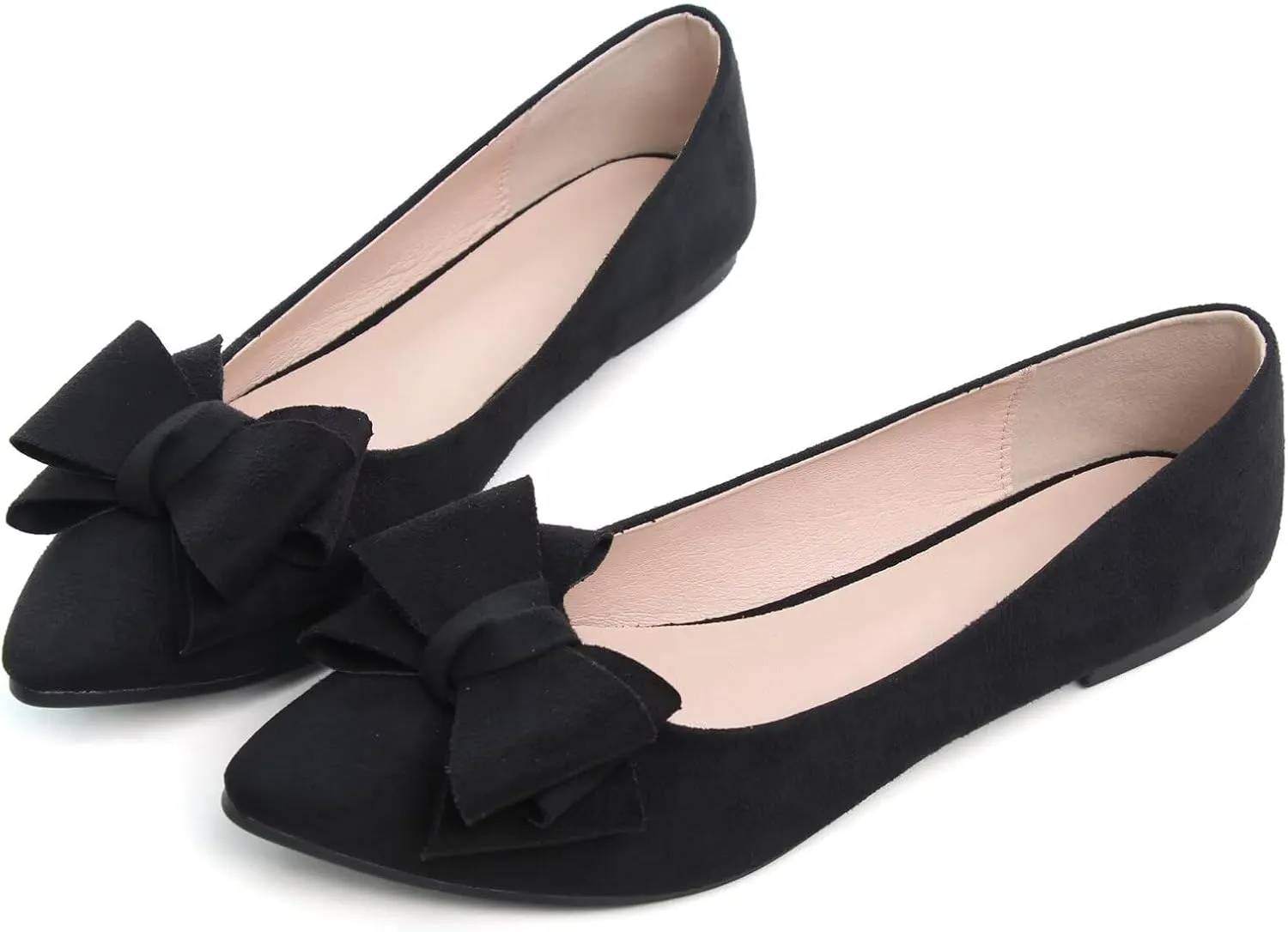 TN TANGNEST Women Cute Bowknot Flats Soft Slip On Flats Comfort Pointed Toe Casual Dress Flat Shoes