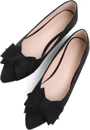 TN TANGNEST Women Cute Bowknot Flats Soft Slip On Flats Comfort Pointed Toe Casual Dress Flat Shoes