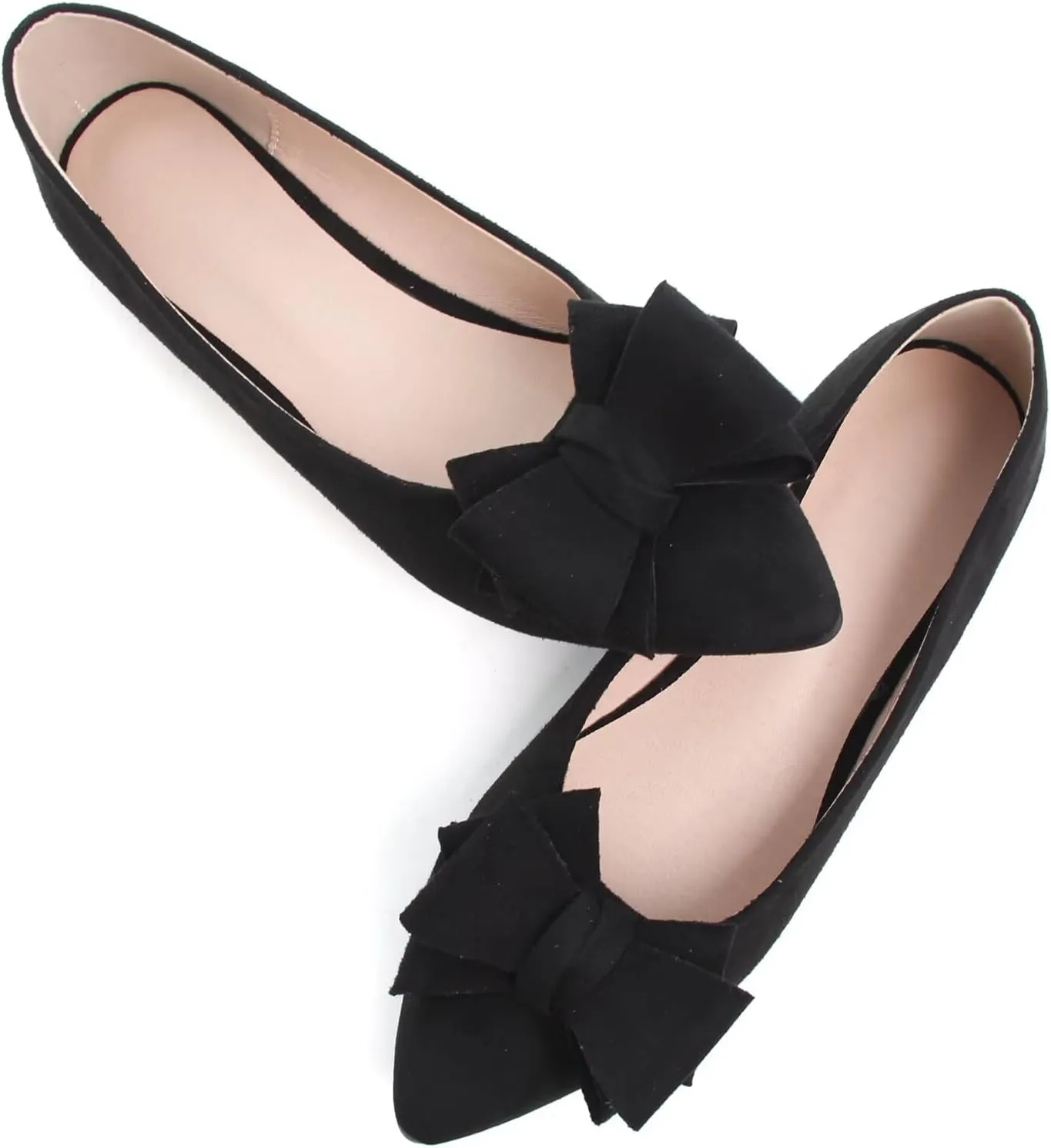 TN TANGNEST Women Cute Bowknot Flats Soft Slip On Flats Comfort Pointed Toe Casual Dress Flat Shoes