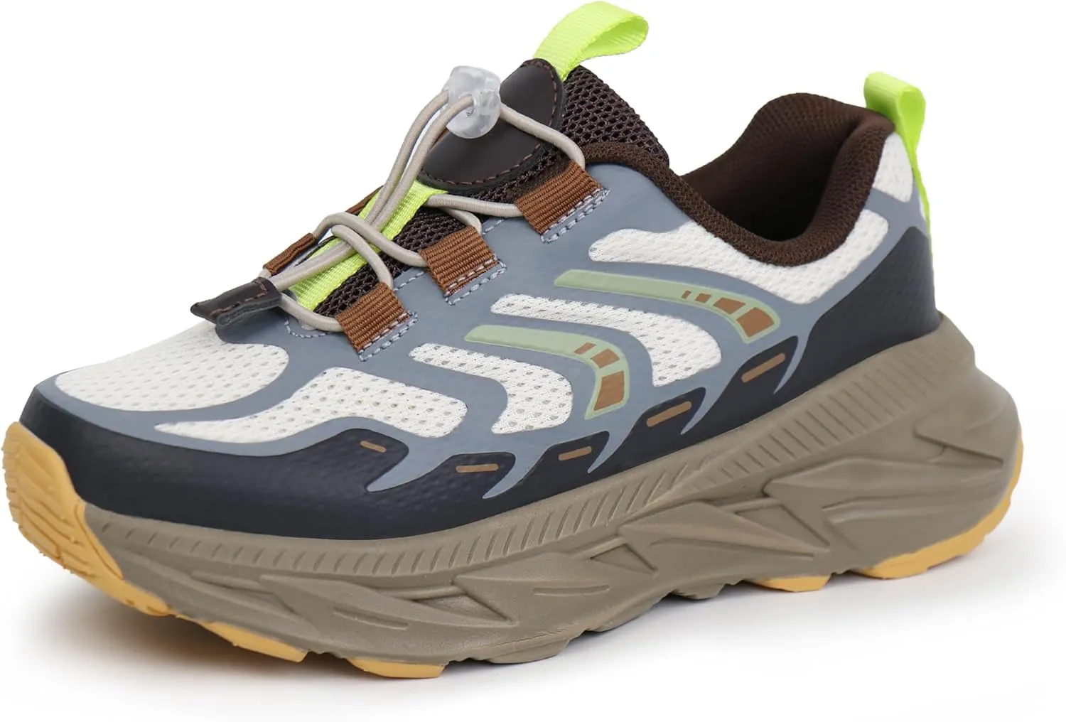 Tobfis Kids Boys Girls Arch Support Bungee Trail Running Tennis Hiking Athletic Shoes Lightweight Breathable Walking Sneakers(Toddler/Little Kid/Big Kid)