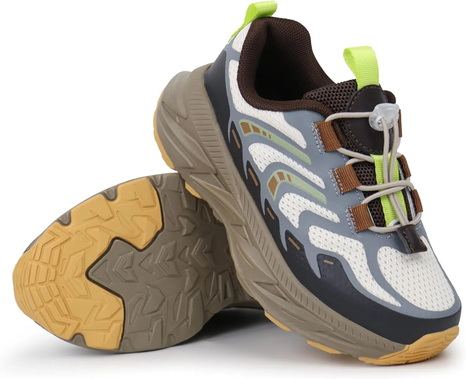 Tobfis Kids Boys Girls Arch Support Bungee Trail Running Tennis Hiking Athletic Shoes Lightweight Breathable Walking Sneakers(Toddler/Little Kid/Big Kid)