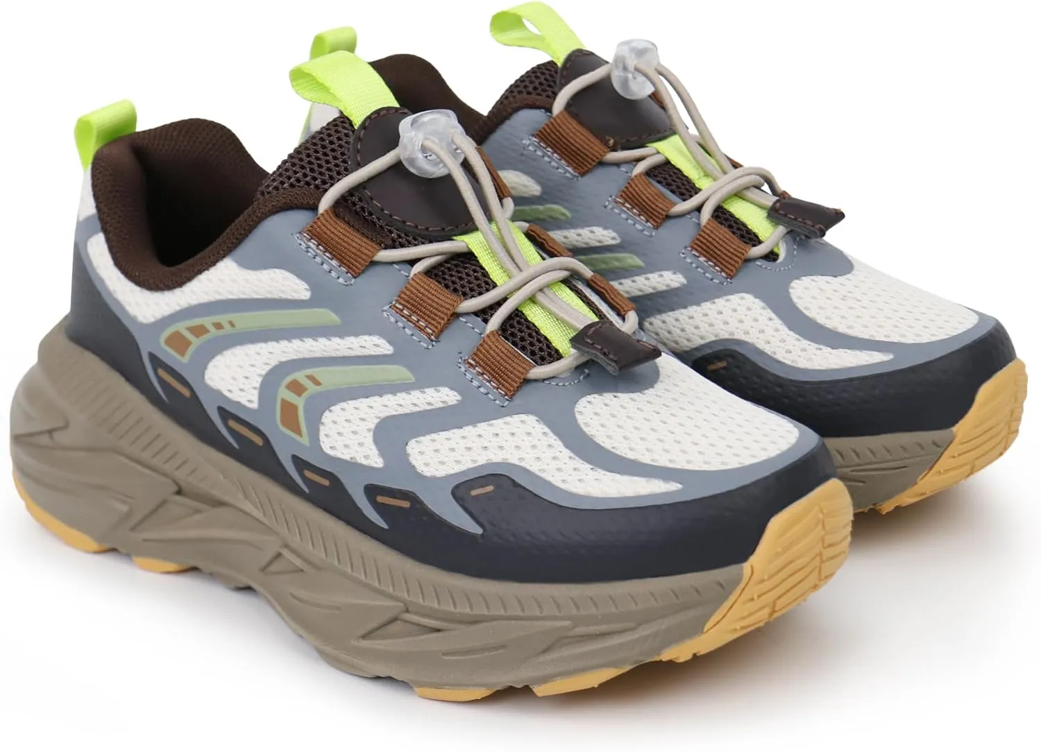 Tobfis Kids Boys Girls Arch Support Bungee Trail Running Tennis Hiking Athletic Shoes Lightweight Breathable Walking Sneakers(Toddler/Little Kid/Big Kid)