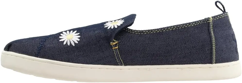 TOMS Womens Alpargata Cupsole Embroidery Slip On Sneakers Shoes Casual - Blue