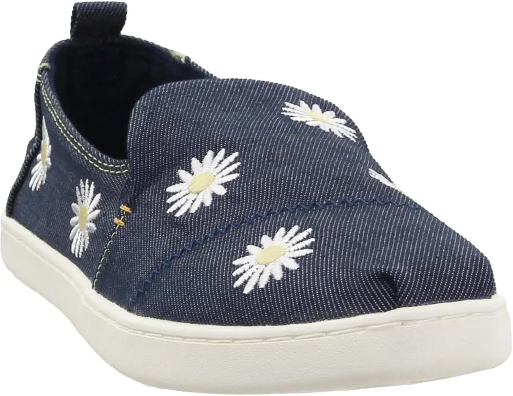 TOMS Womens Alpargata Cupsole Embroidery Slip On Sneakers Shoes Casual - Blue