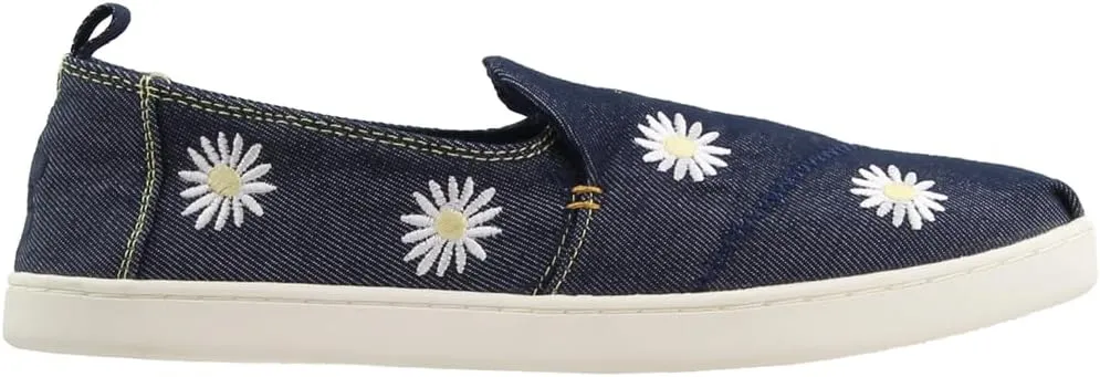 TOMS Womens Alpargata Cupsole Embroidery Slip On Sneakers Shoes Casual - Blue