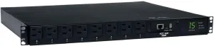Tripp Lite 1.4kW Single-Phase ATS / Switched PDU with LX Platform Interface, 120V outlets (8 5-15R), 2 5-15P 120V 12ft Inputs, 1U Rack-Mount, TAA, 2 Year Warranty (PDUMH15ATNET ) Black