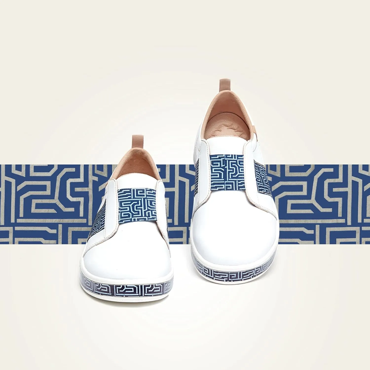 UIN Men's Fashion Sneakers Lightweight Walking Casual Loafers Slip Ons Art Painted Athletic Travel Skate Shoes Cordoba Modern Art