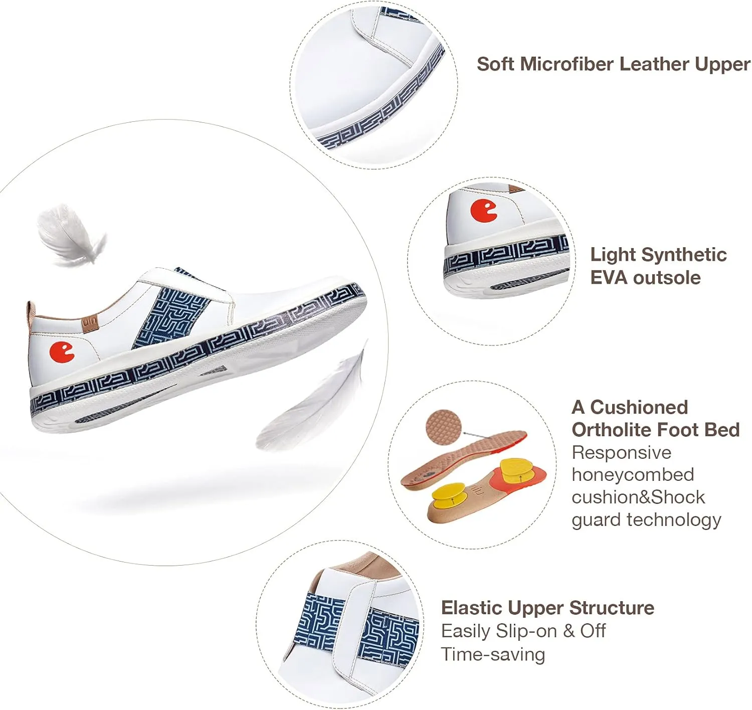 UIN Men's Fashion Sneakers Lightweight Walking Casual Loafers Slip Ons Art Painted Athletic Travel Skate Shoes Cordoba Modern Art