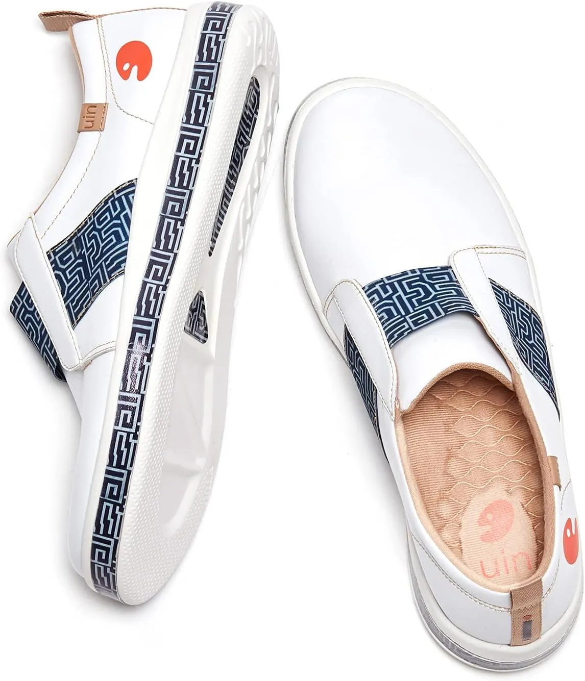 UIN Men's Fashion Sneakers Lightweight Walking Casual Loafers Slip Ons Art Painted Athletic Travel Skate Shoes Cordoba Modern Art