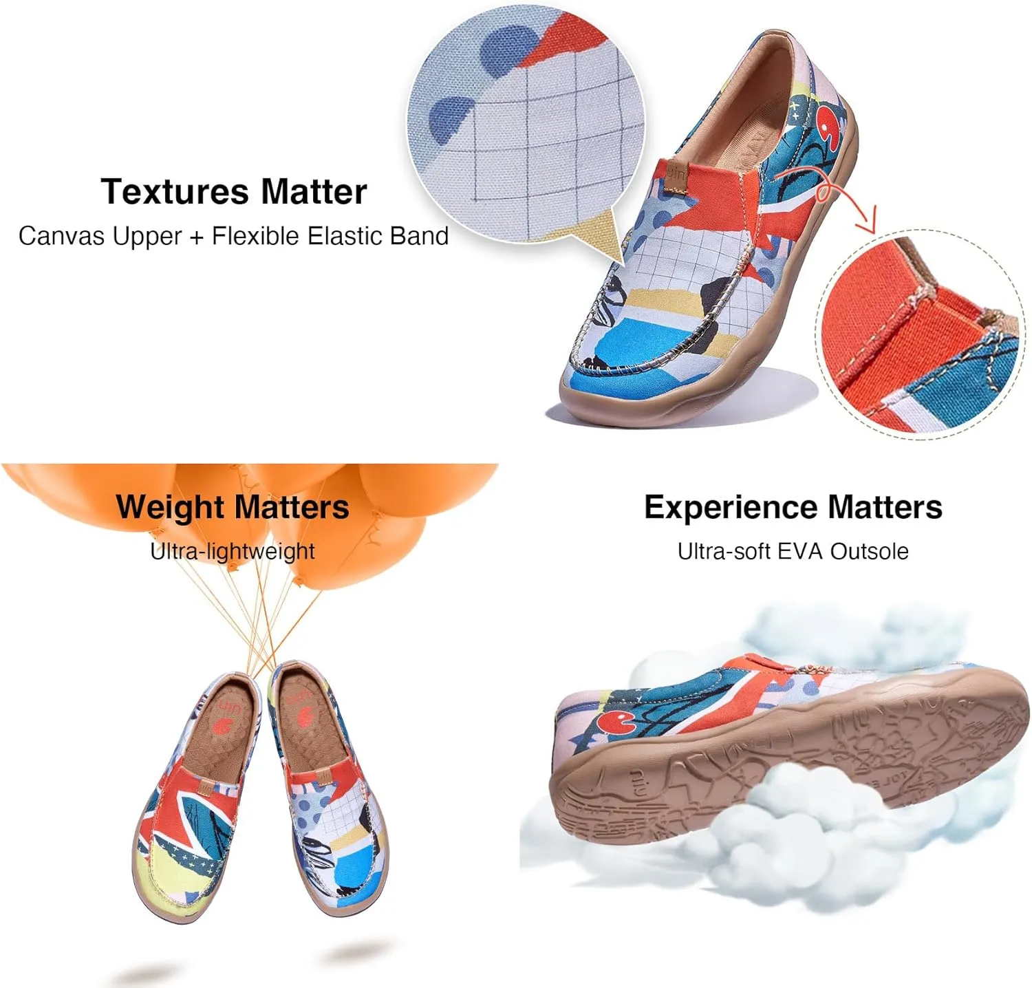UIN Women's Art Travel Shoes Slip On Casual Loafers Lightweight Comfort Fashion Sneaker Nerja