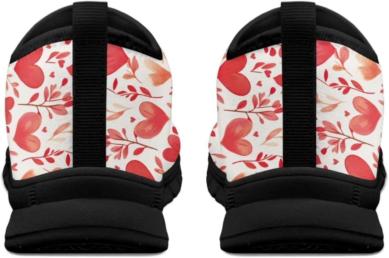 Valentine's Day Slip On Sneakers for Women Casual Low Top Flat Shoes Mesh Breathable Work Tennis Footwear