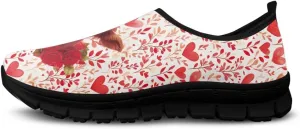 Valentine's Day Slip On Sneakers for Women Casual Low Top Flat Shoes Mesh Breathable Work Tennis Footwear