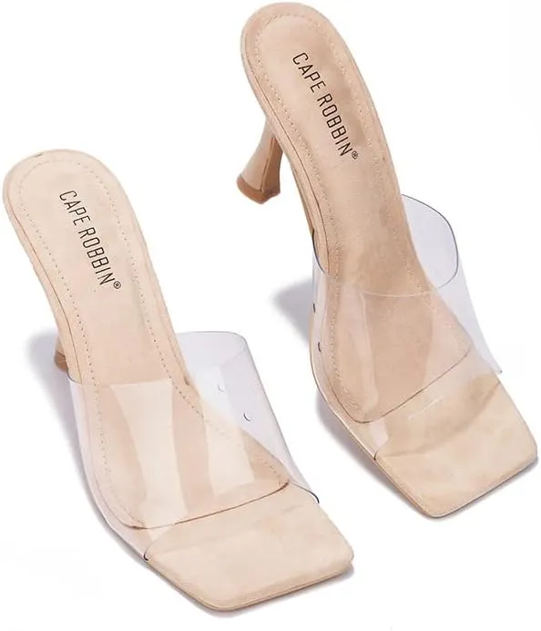 Veja Clear Square Toe Mid High Heels (Veja)