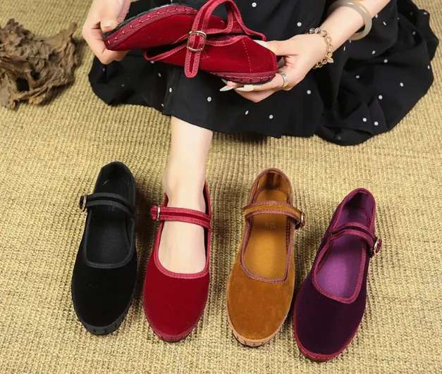 Velvet Mary Jane Shoes - Eco-Friendly, Handcrafted and Comfortable