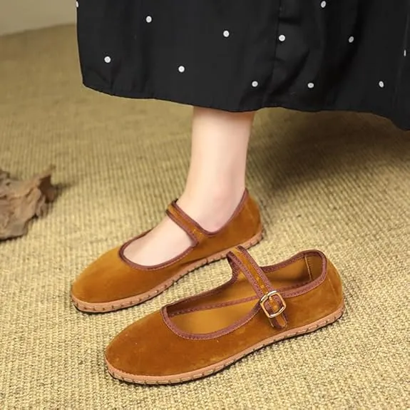 Velvet Mary Jane Shoes - Eco-Friendly, Handcrafted and Comfortable