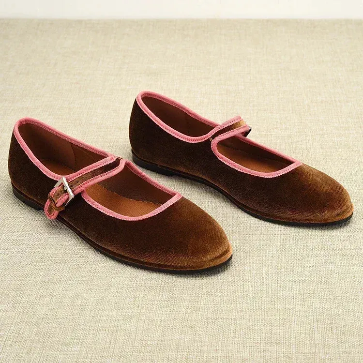 Velvet Mary Jane Shoes - Eco-Friendly, Handcrafted and Comfortable