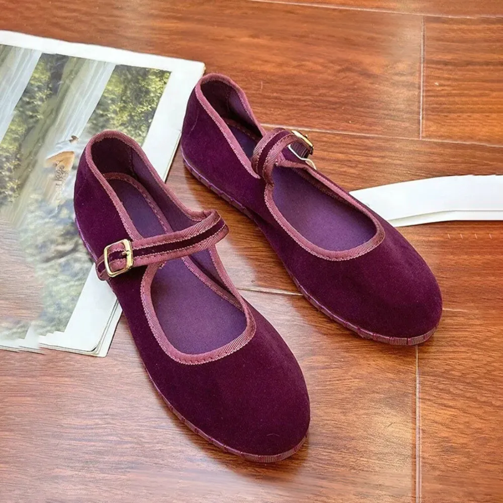 Velvet Mary Jane Shoes - Eco-Friendly, Handcrafted and Comfortable