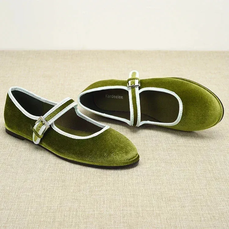 Velvet Mary Jane Shoes - Eco-Friendly, Handcrafted and Comfortable