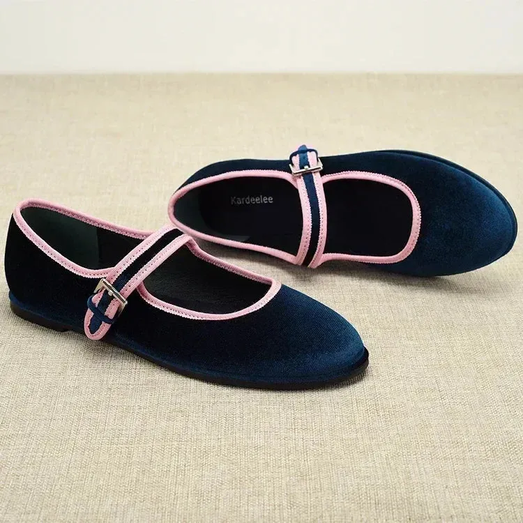 Velvet Mary Jane Shoes - Eco-Friendly, Handcrafted and Comfortable