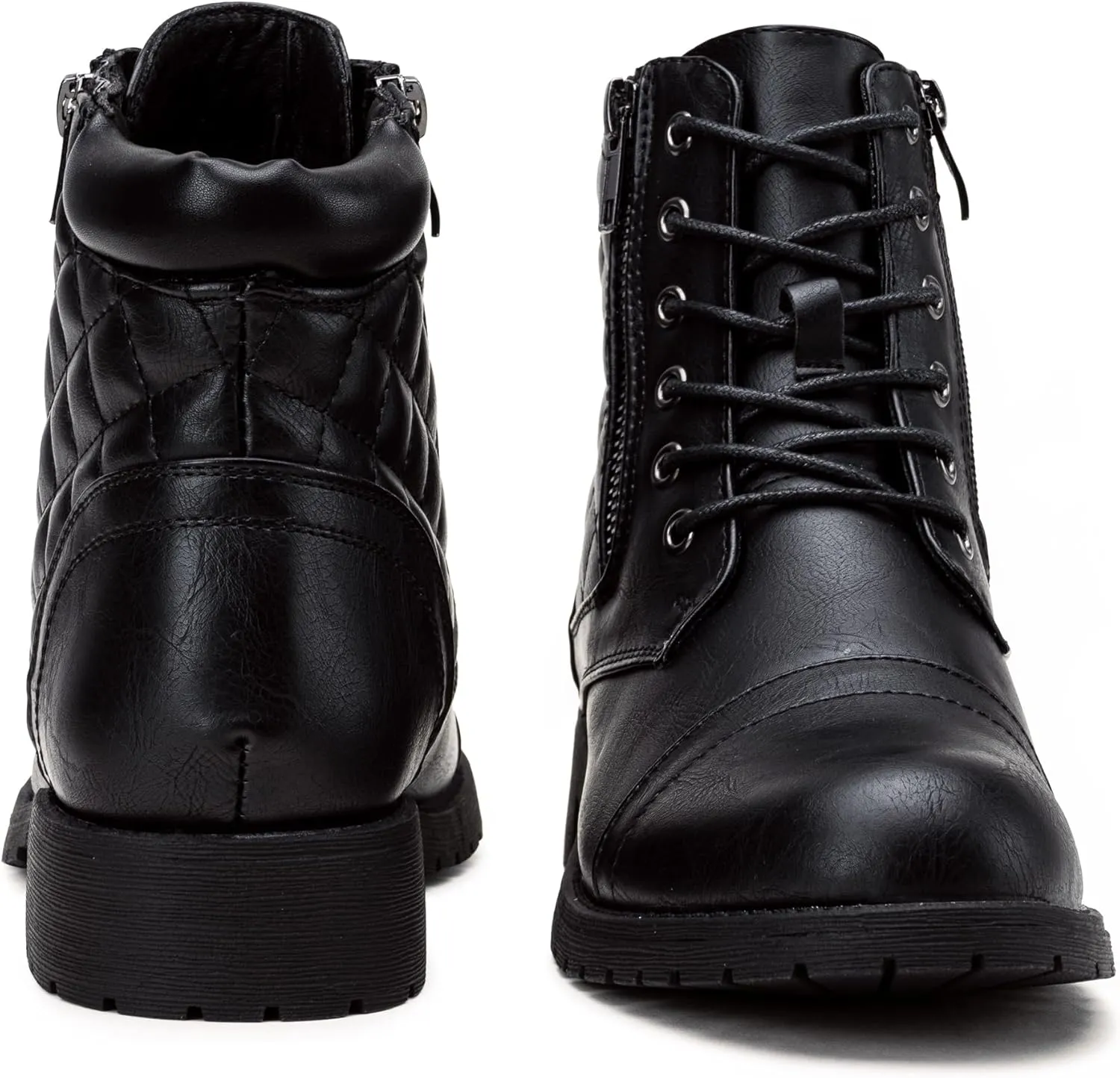 Vepose Women's Combat Ankle Boots, Lace up Comfortable Booties Low Heel