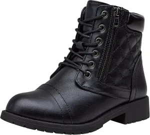 Vepose Women's Combat Ankle Boots, Lace up Comfortable Booties Low Heel