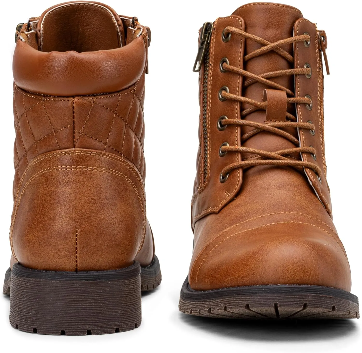 Vepose Women's Combat Ankle Boots, Lace up Comfortable Booties Low Heel