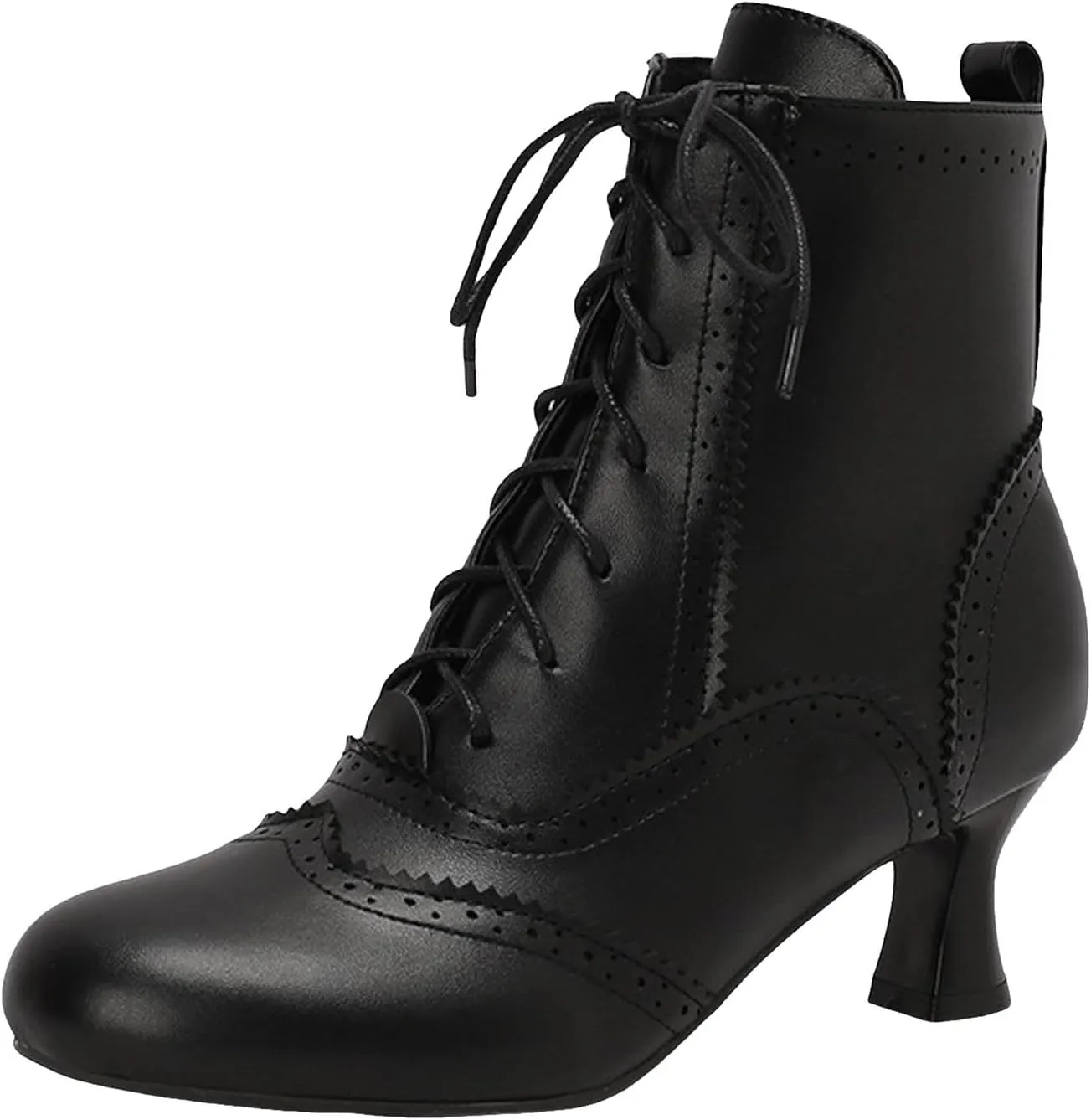 Victorian Boots for Women Kitten Heel,Vintage Lace Up Booties with Zipper Halloween Cosplay Boots Fashion Dance Shoes