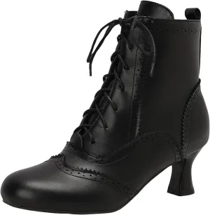 Victorian Boots for Women Kitten Heel,Vintage Lace Up Booties with Zipper Halloween Cosplay Boots Fashion Dance Shoes