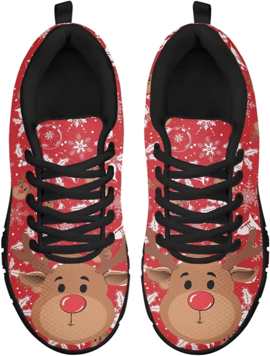 Wanyint Lightweight Sneakers for Running Walking Lace Up Black Sole Shoes