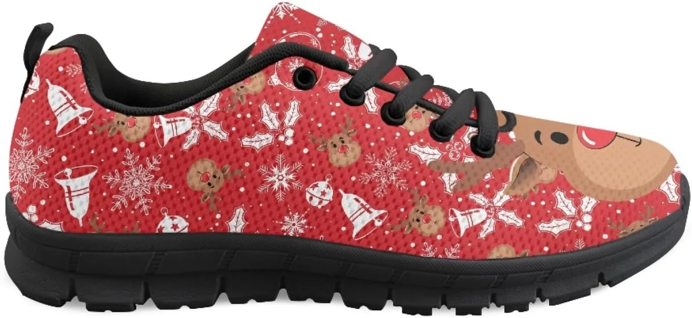 Wanyint Lightweight Sneakers for Running Walking Lace Up Black Sole Shoes