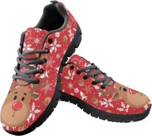 Wanyint Lightweight Sneakers for Running Walking Lace Up Black Sole Shoes