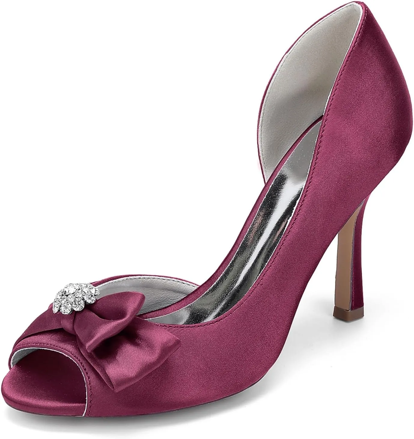 Wedding Bridal Shoes Heels Women Bridal Open Toe Stiletto High Heels Women's Heeled Sandals for Prom, Party, Daily 9.5Cm