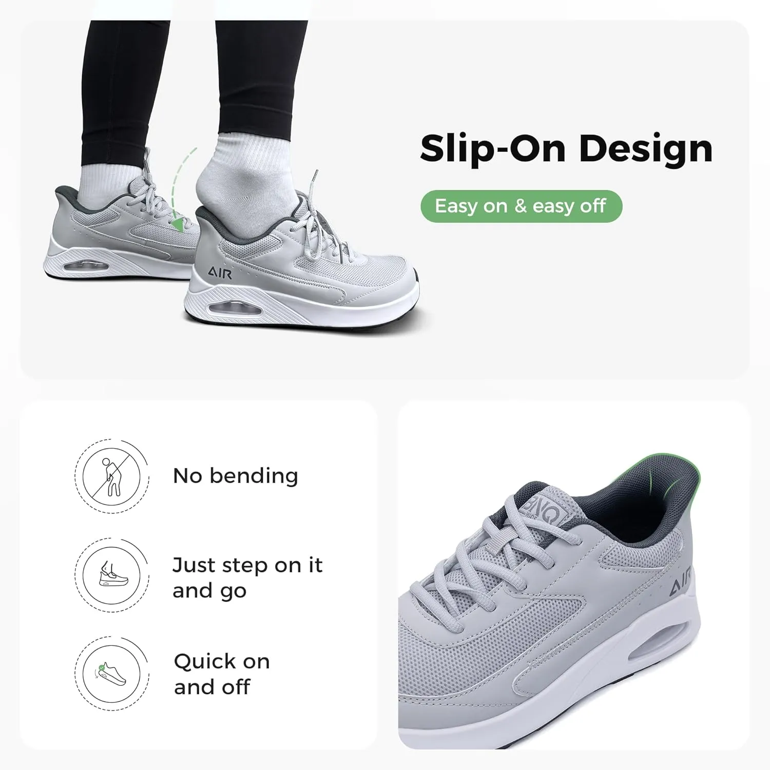 Wide Toe Box Womens Slip On Walking Shoes Extra Wide Width Sneaker for Foot Pain Relif Comfortable Air Tennis Running Shoes Size 6-11