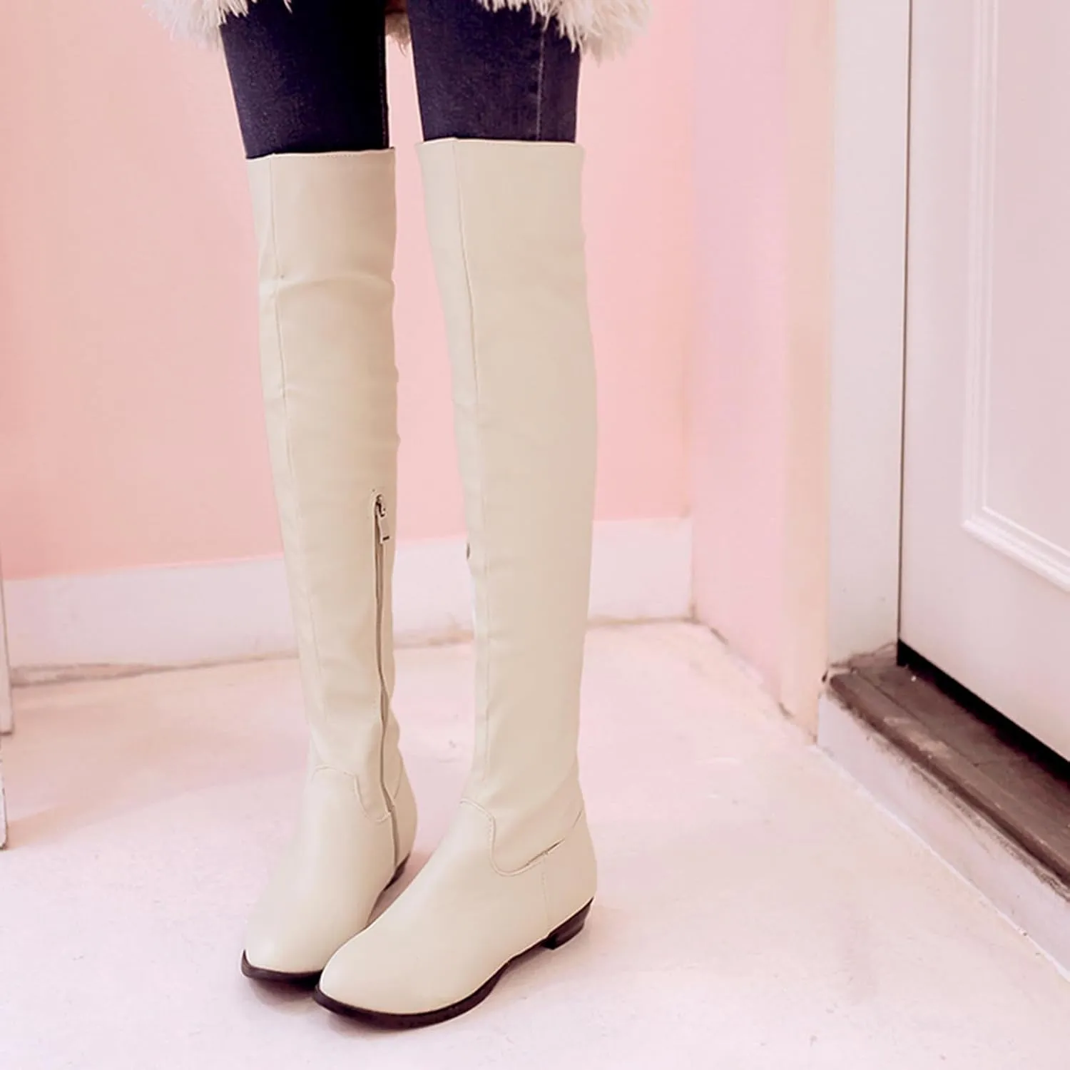 Women Flats Riding Boots Warm Over The Knee Comfort